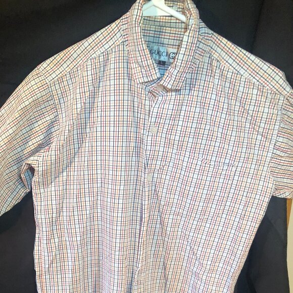 Men’s Gucci white, red and black striped shirt. Made in Italy -Large - Picture 1 of 6